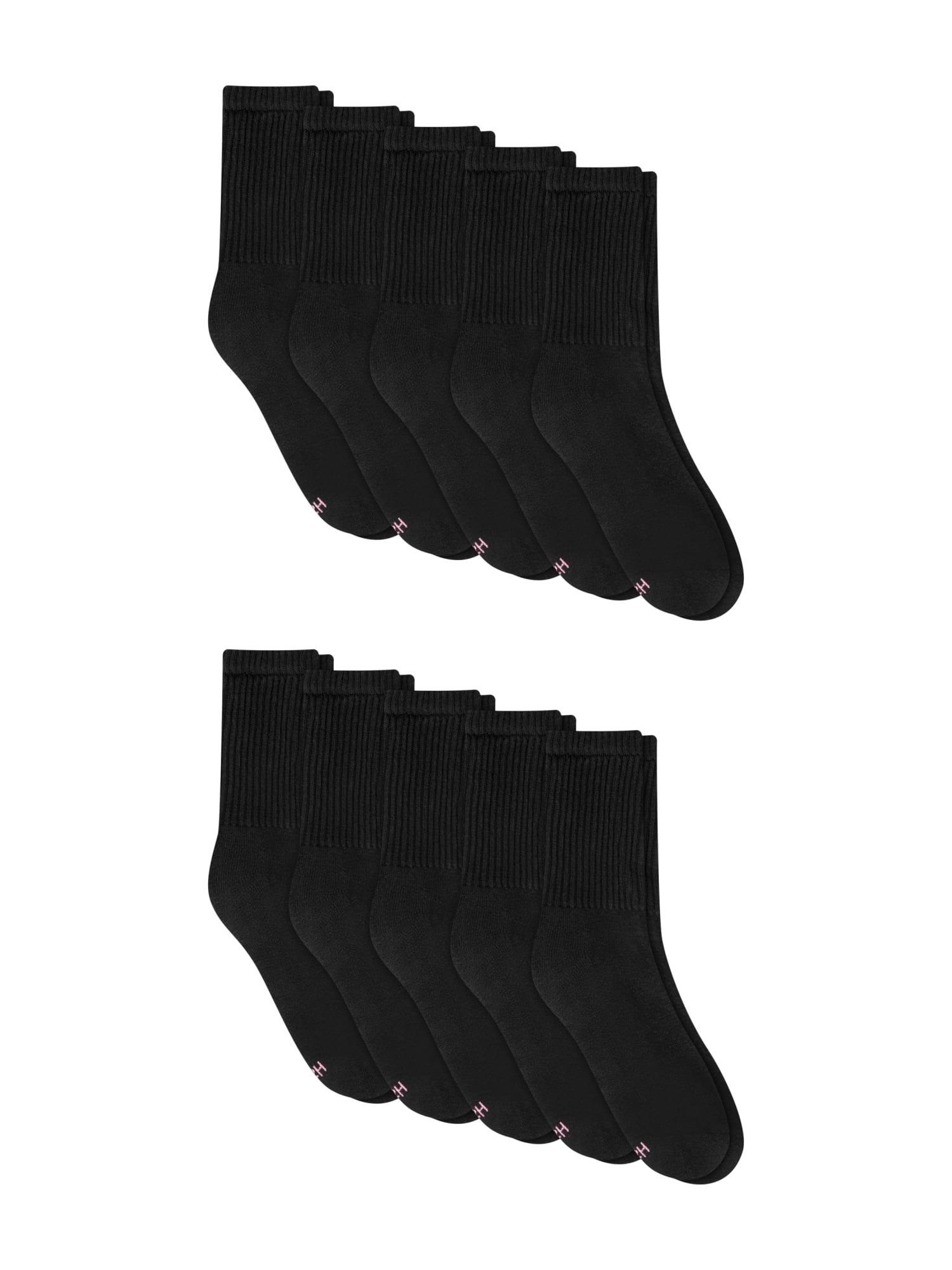 Hanes Womens CottonSoft Crew Socks, 10-Pack, Size 4-10