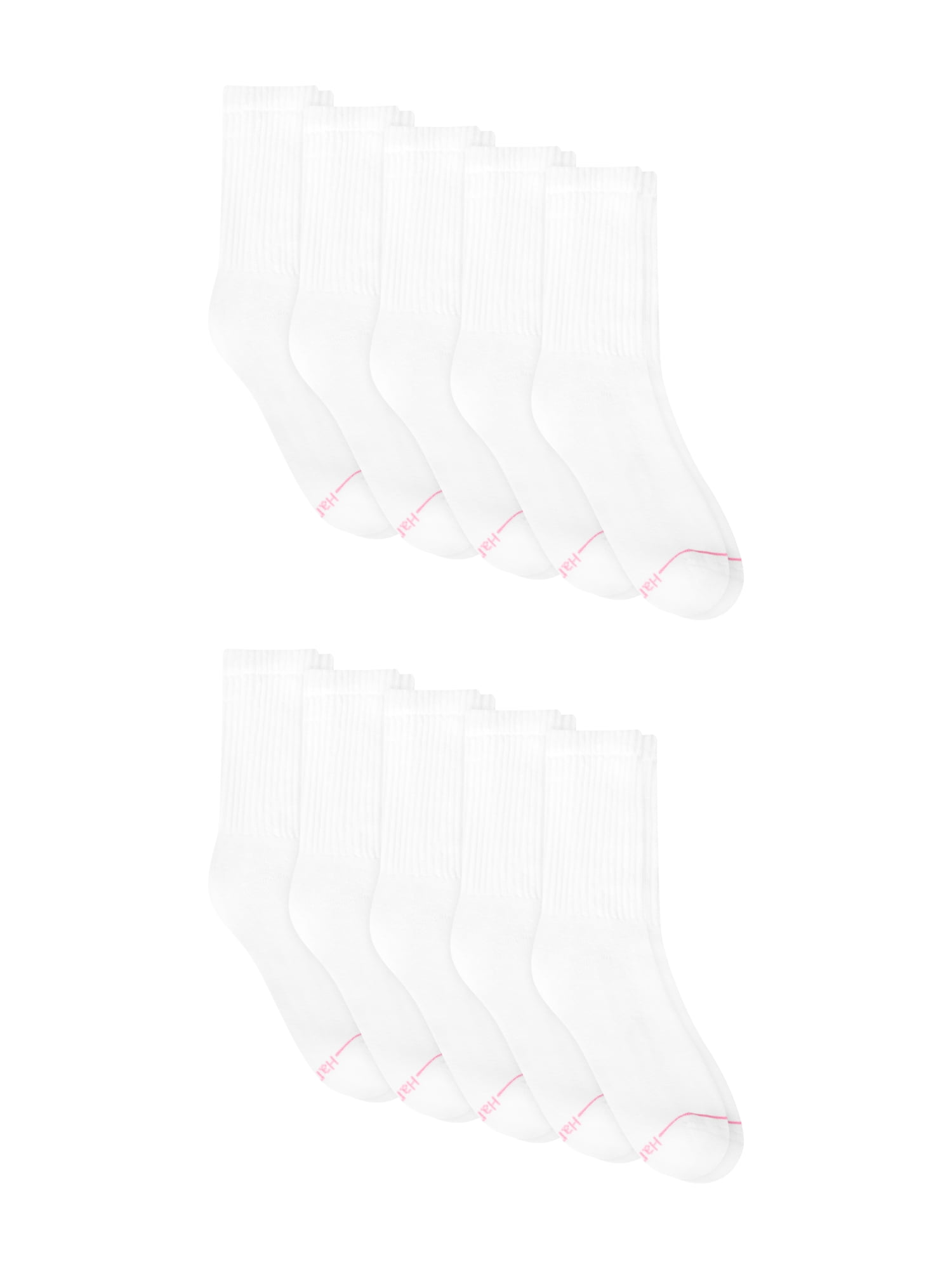 Hanes Womens CottonSoft Crew Socks, 10-Pack, Size 4-10