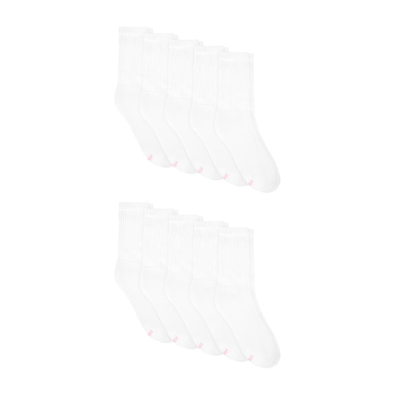 Hanes Womens CottonSoft Crew Socks, 10-Pack, Size 4-10