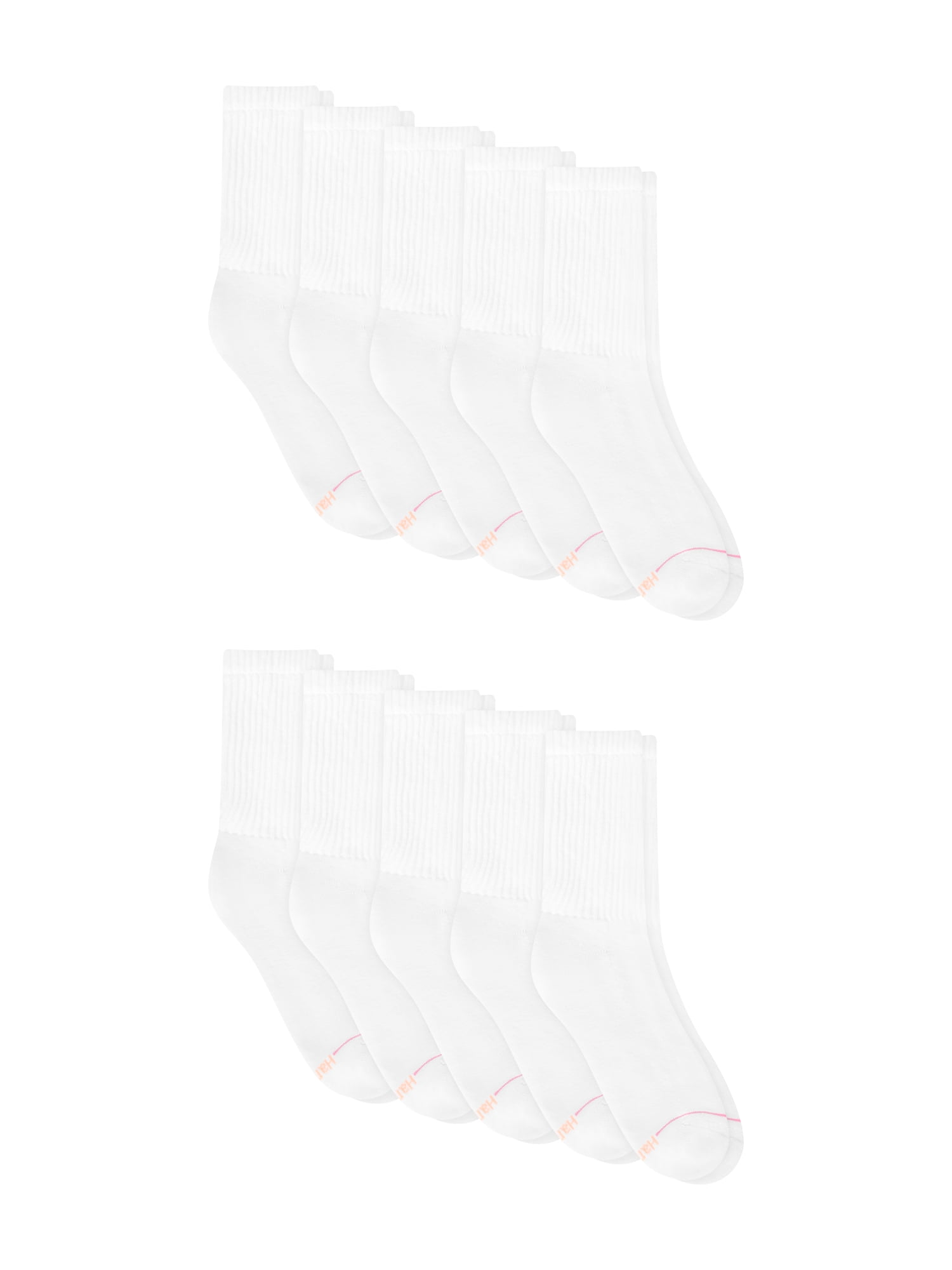 Hanes Womens CottonSoft Crew Socks, 10-Pack, Size 8-12