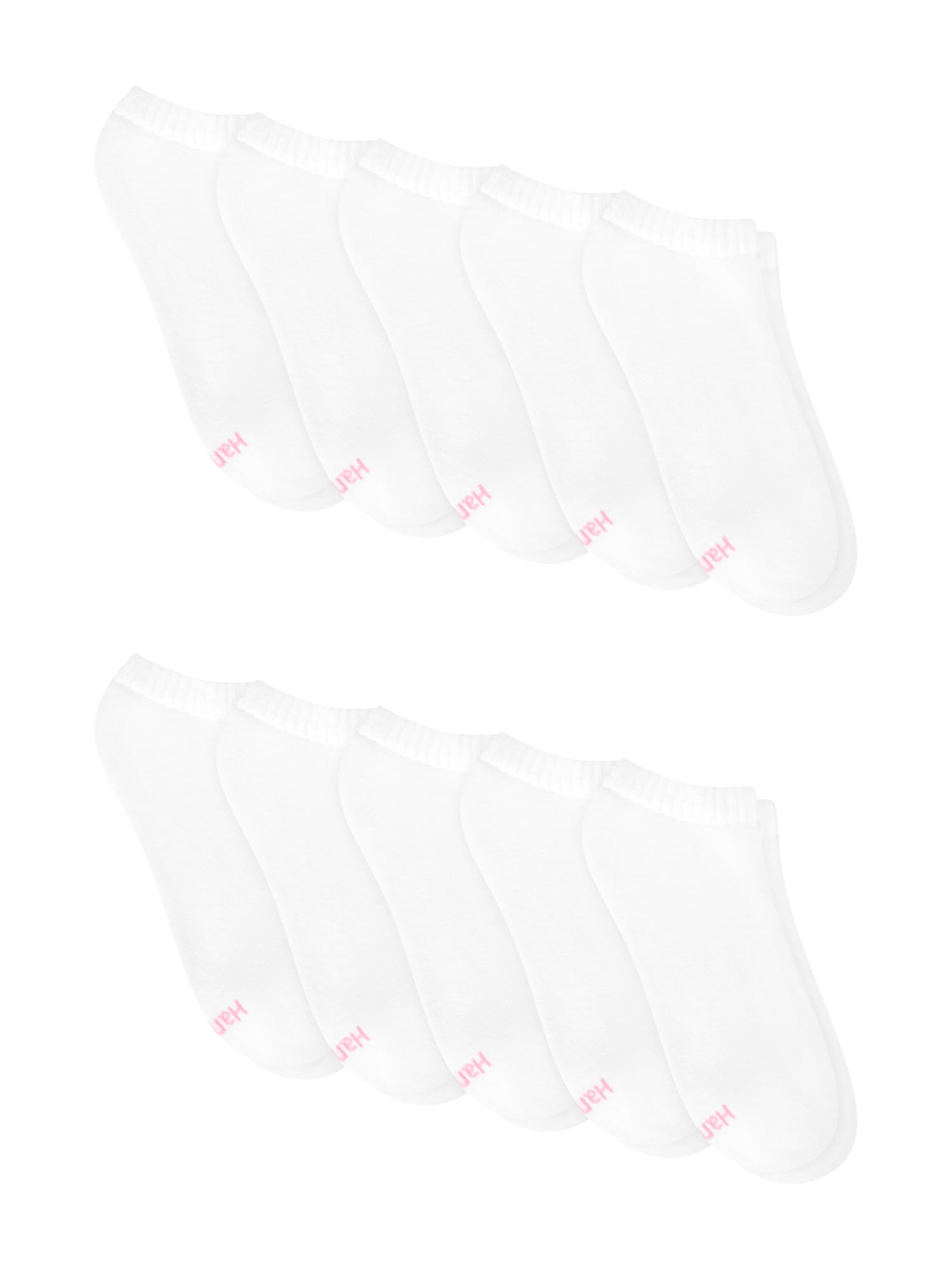 Hanes Womens CottonSoft No Show Socks, 10-Pack, Size 4-10