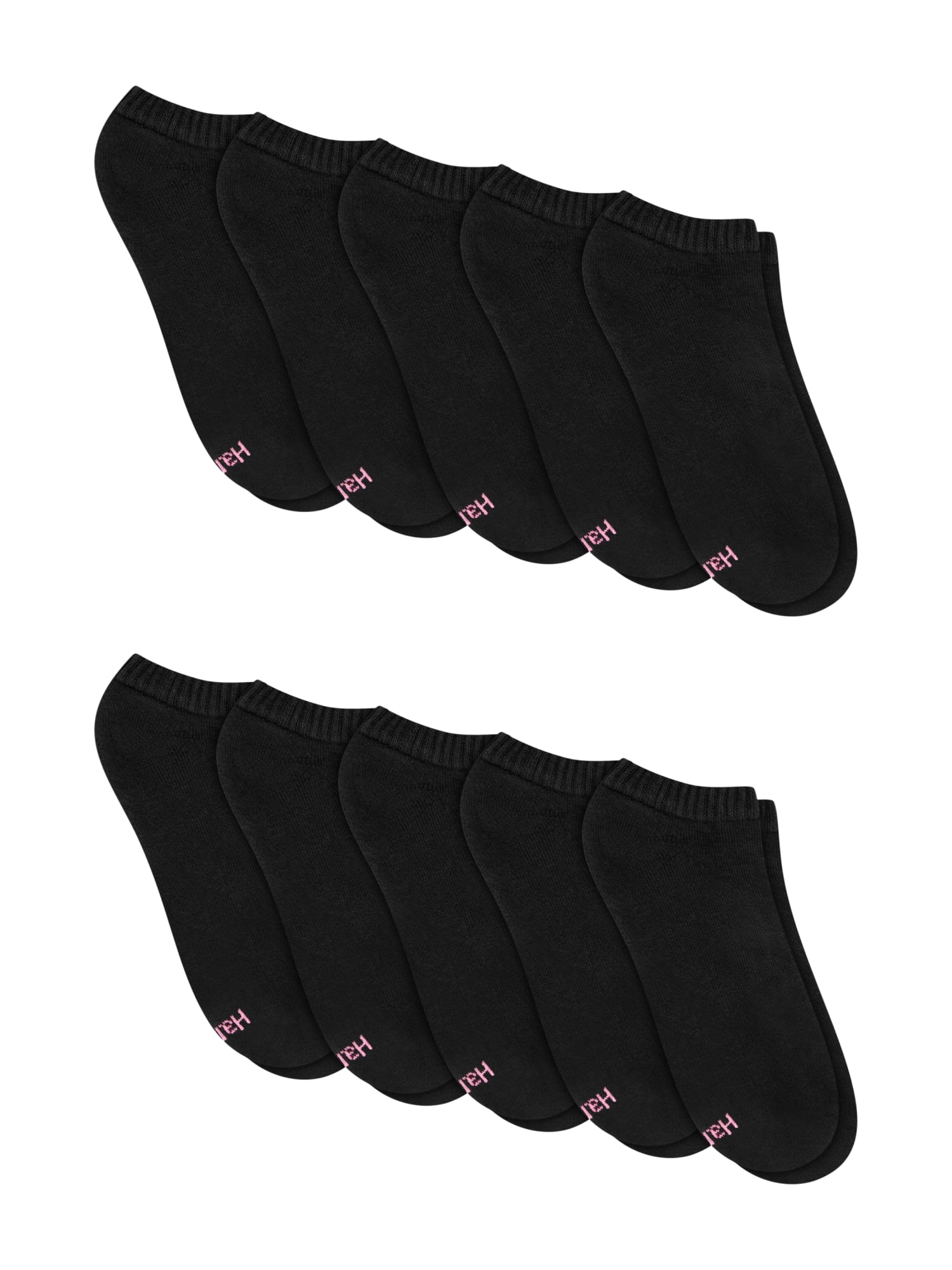 Hanes Womens CottonSoft No Show Socks, 10-Pack, Size 4-10