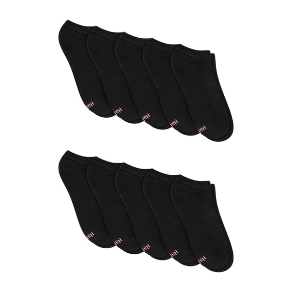 Hanes Womens CottonSoft No Show Socks, 10-Pack, Size 4-10