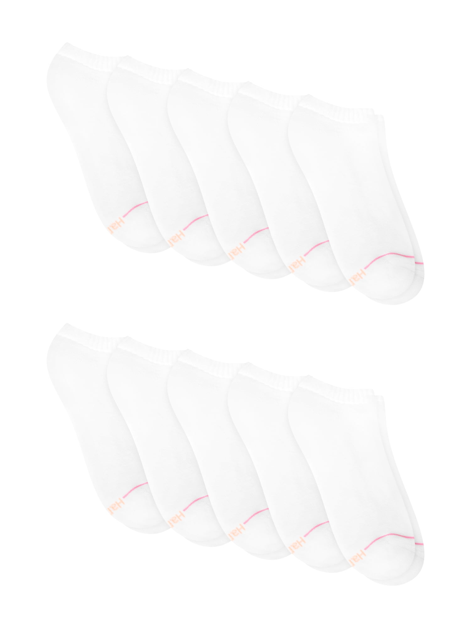 Hanes Womens CottonSoft No Show Socks, 10-Pack, Size 8-12