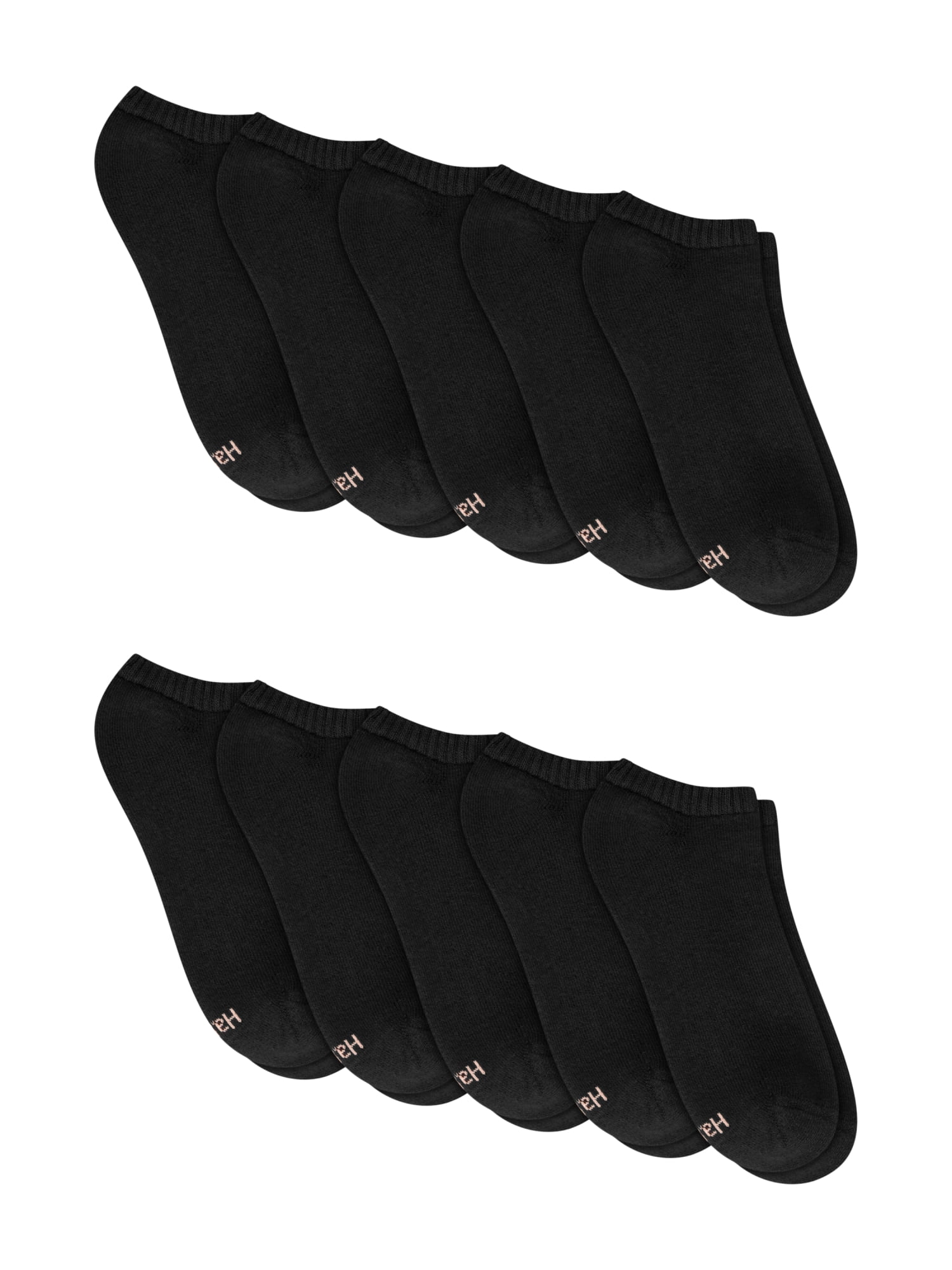 Hanes Womens CottonSoft No Show Socks, 10-Pack, Size 8-12