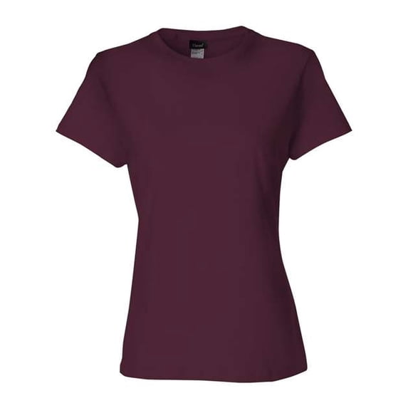 Hanes-Womens Crew Tee-Maroon-4X Large