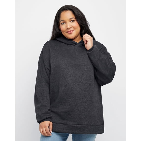 Hanes EcoSmart Women's Fleece Hoodie (Plus Size) Slate Heather 2X