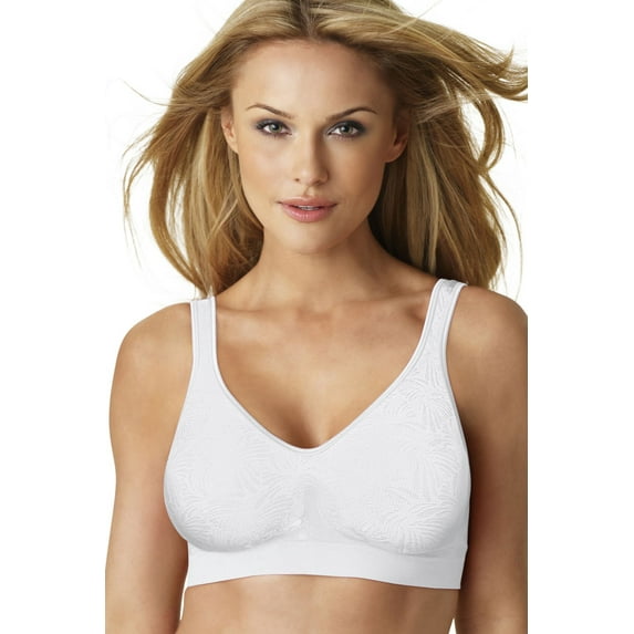 Hanes Womens Fit Perfection Wire Free Bra L White Deco
