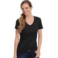 thumbnail image 1 of Hanes Womens Nano-T V-Neck T-Shirt Black, 1 of 1