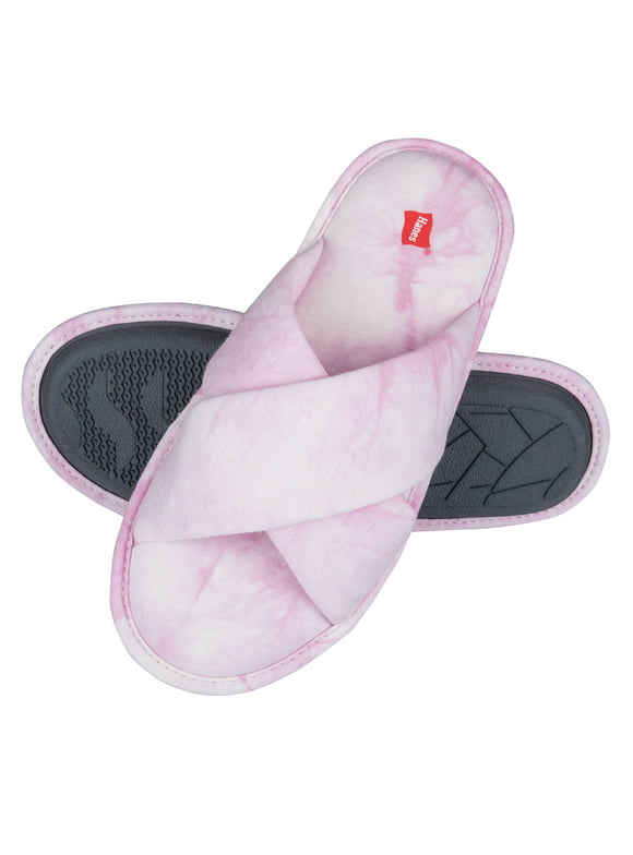 Hanes Womens Open Toe Memory Foam Anti-Slip Slide Slipper�