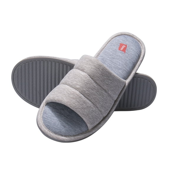 Hanes Womens Open Toe Memory Foam Anti-Slip Slide Slipper�