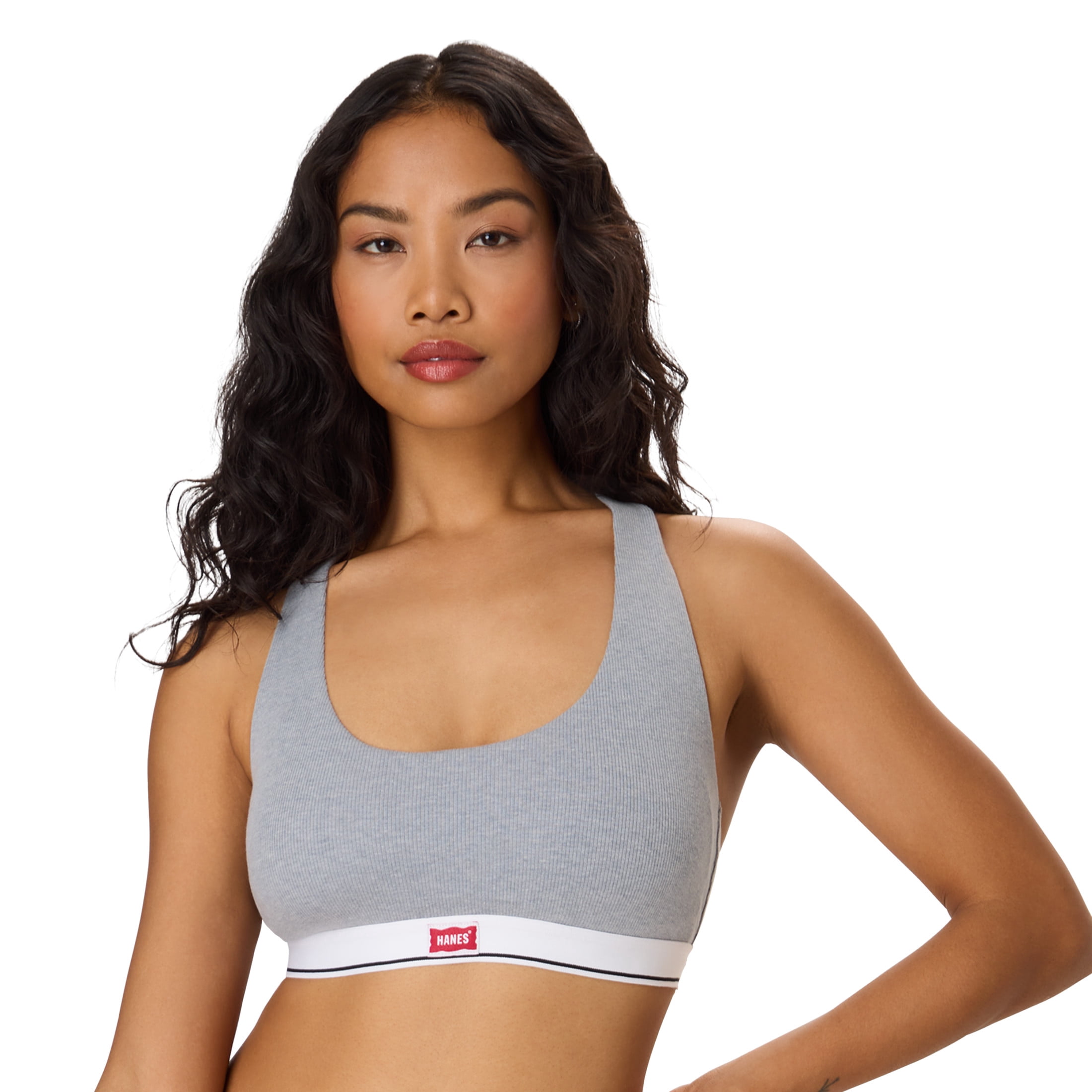 Hanes Racerback Bra, Originals Wireless Cotton Sports Bra