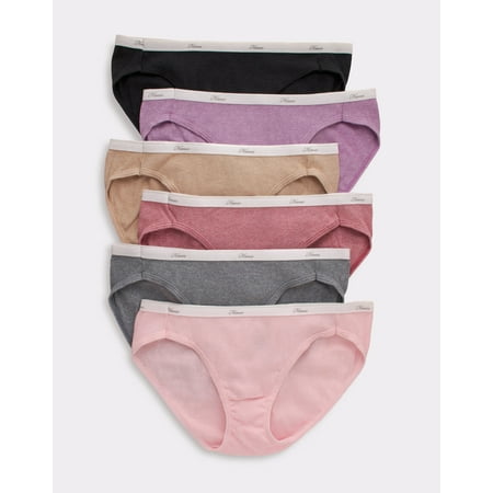 Hanes Womens Ribbed Cotton Bikini 6-Pack