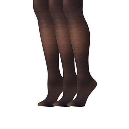 Hanes Womens Set of 3 Alive Full Support Control Top RT Pantyhose A, Jet Pack of 3