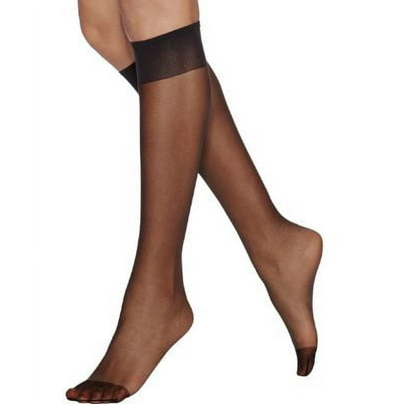 Hanes Womens Silk Reflections Reinforced Toe Knee Highs 2-Pack Style-775