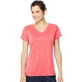thumbnail image 1 of Hanes Womens Sport Heathered Performance V-Neck Tee, XL, Razzle Pink Heather, 1 of 3