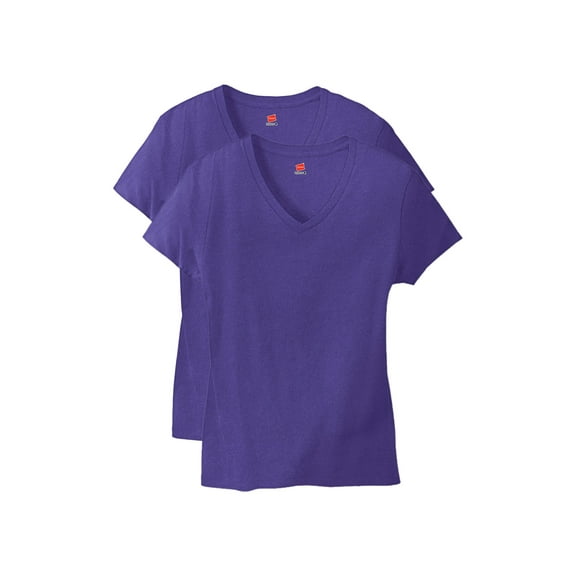 Hanes Womens T-Shirt 2-Pack Tee V-Neck Nano-T Short Sleeve Ultra-light cotton