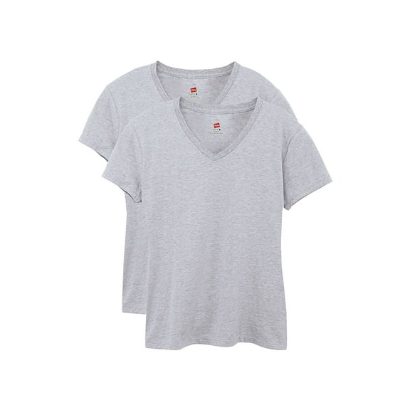 Hanes Womens T-Shirt 2-Pack Tee V-Neck Nano-T Short Sleeve Ultra-light cotton