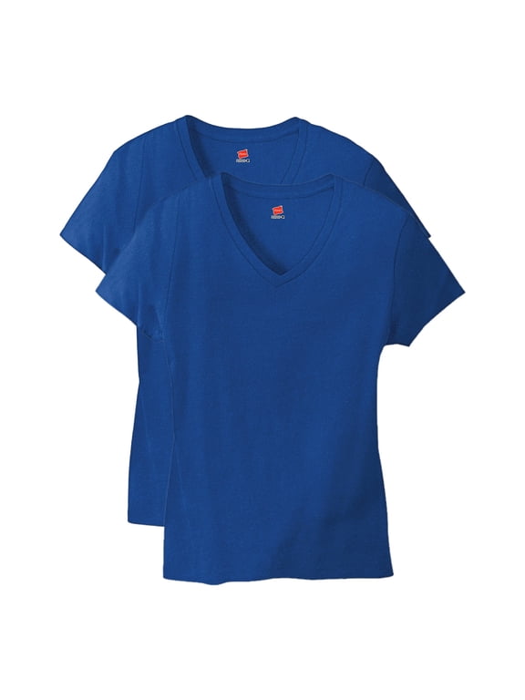 Womens T-Shirt 2-Pack Tee V-Neck Nano-T Short Sleeve Ultra-light cotton