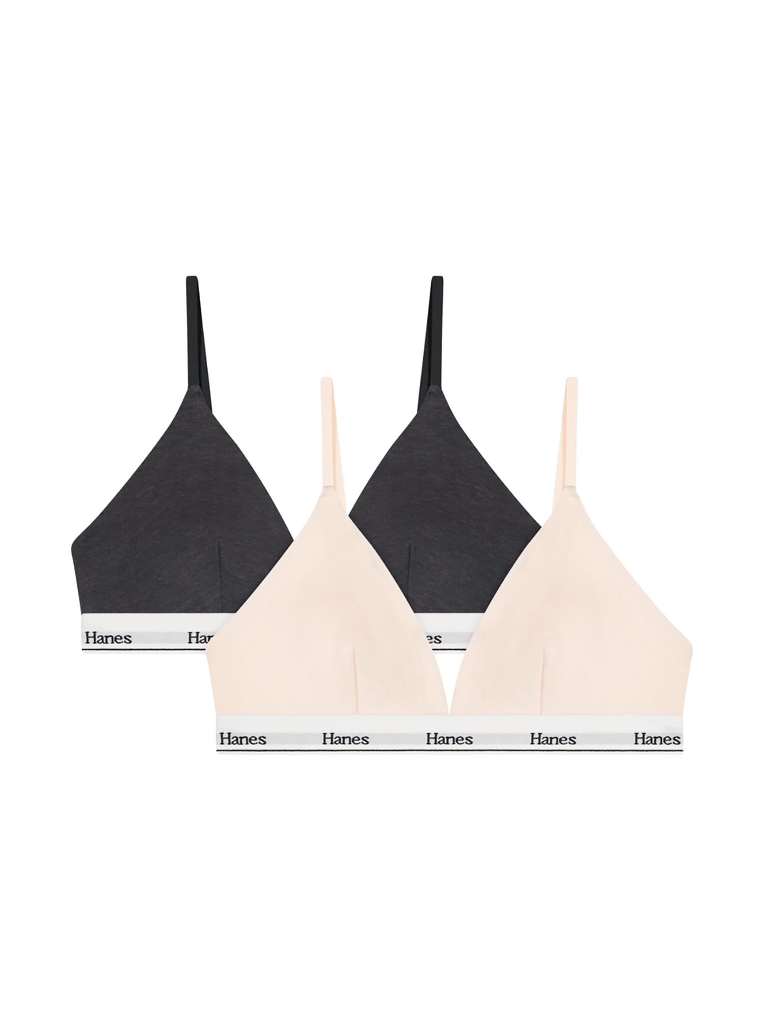Hanes Originals Women's Stretch Triangle Bra, 2-Pack