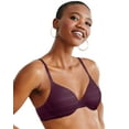 thumbnail image 1 of Hanes Womens Ultimate ComfortBlend T-Shirt Underwire Bra, 38B, Stripe Sparkling, 1 of 4