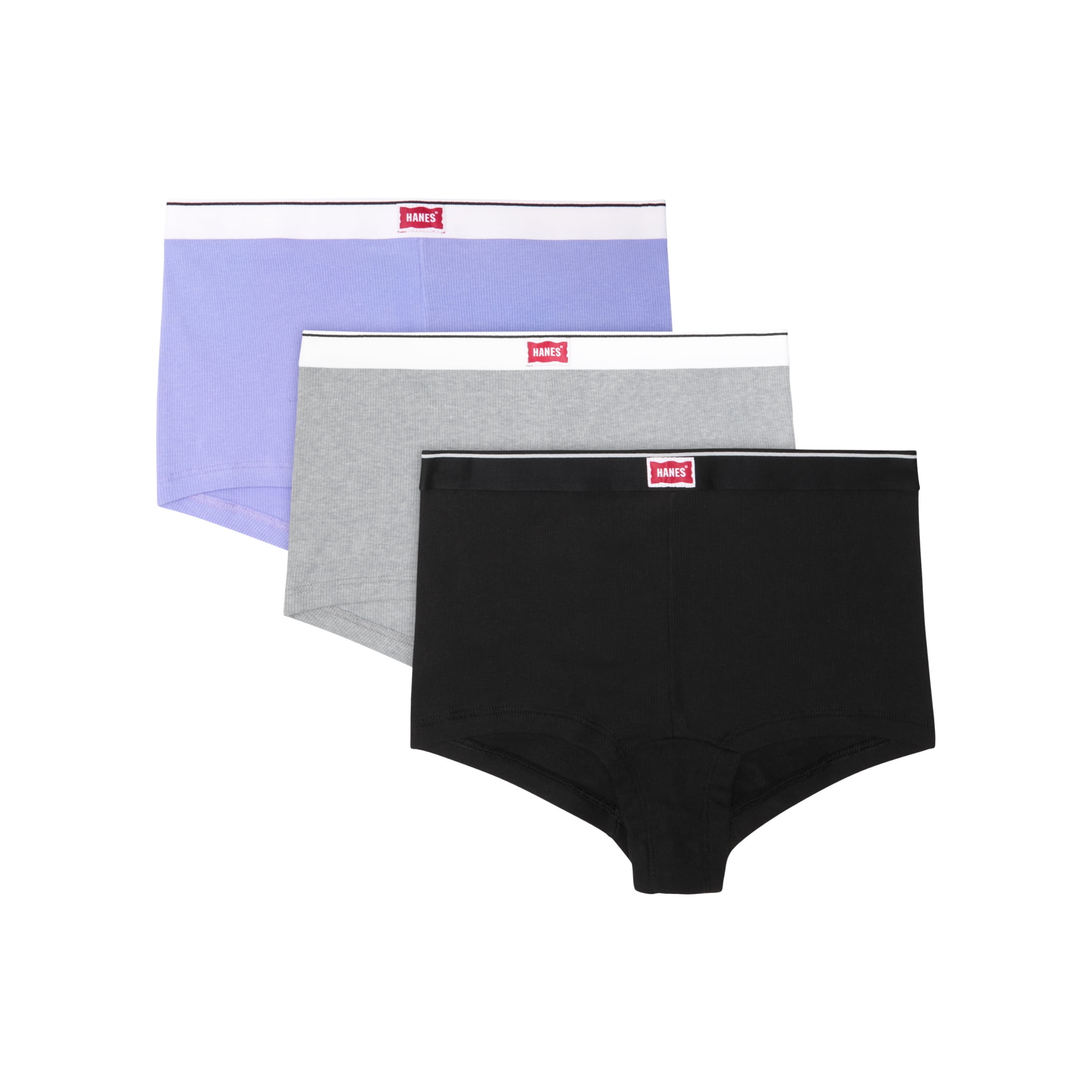 Hanes Underwear Boy Shorts 3-Pack, Originals Cotton-Stretch Panties