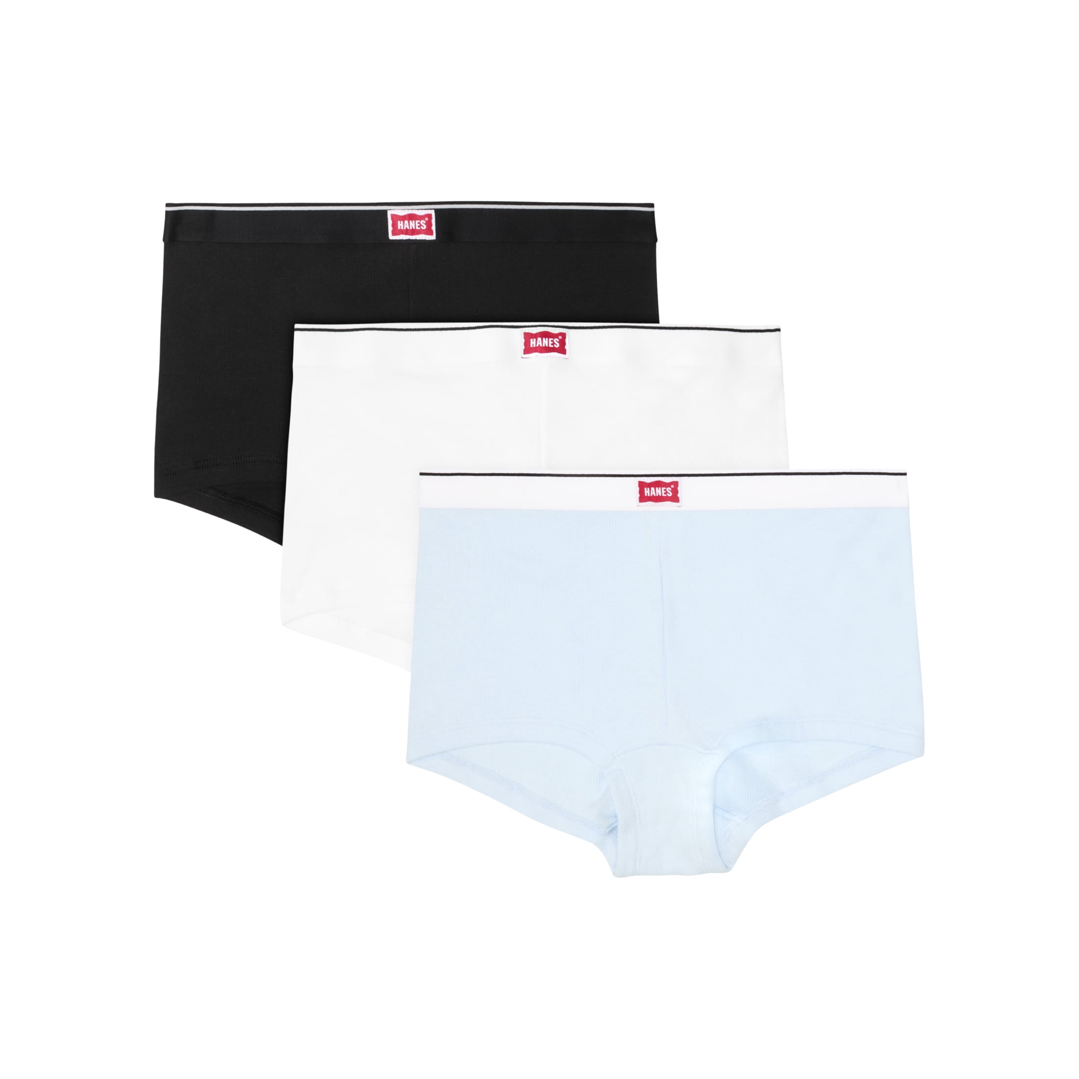 Hanes Underwear Boy Shorts 3-Pack, Originals Cotton-Stretch Panties