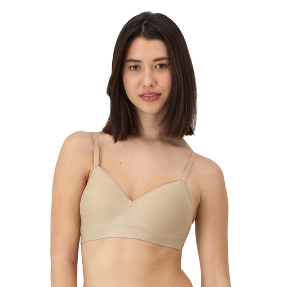 Hanes Womens Wireless Bra, Smooth Comfort Full Coverage Bra, Foam Cups, Convertible Bra Straps