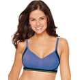 thumbnail image 1 of Hanes Womens X-Temp Foam Wirefree Bra, 2XL, Clematis Blue Heather/Black, 1 of 3