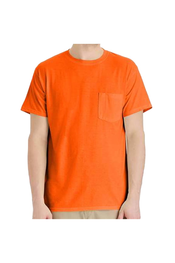 Workwear Pocket T-Shirt, X-Temp Cooling, Men’s Basic Work Tee, Safety Orange, 2XL