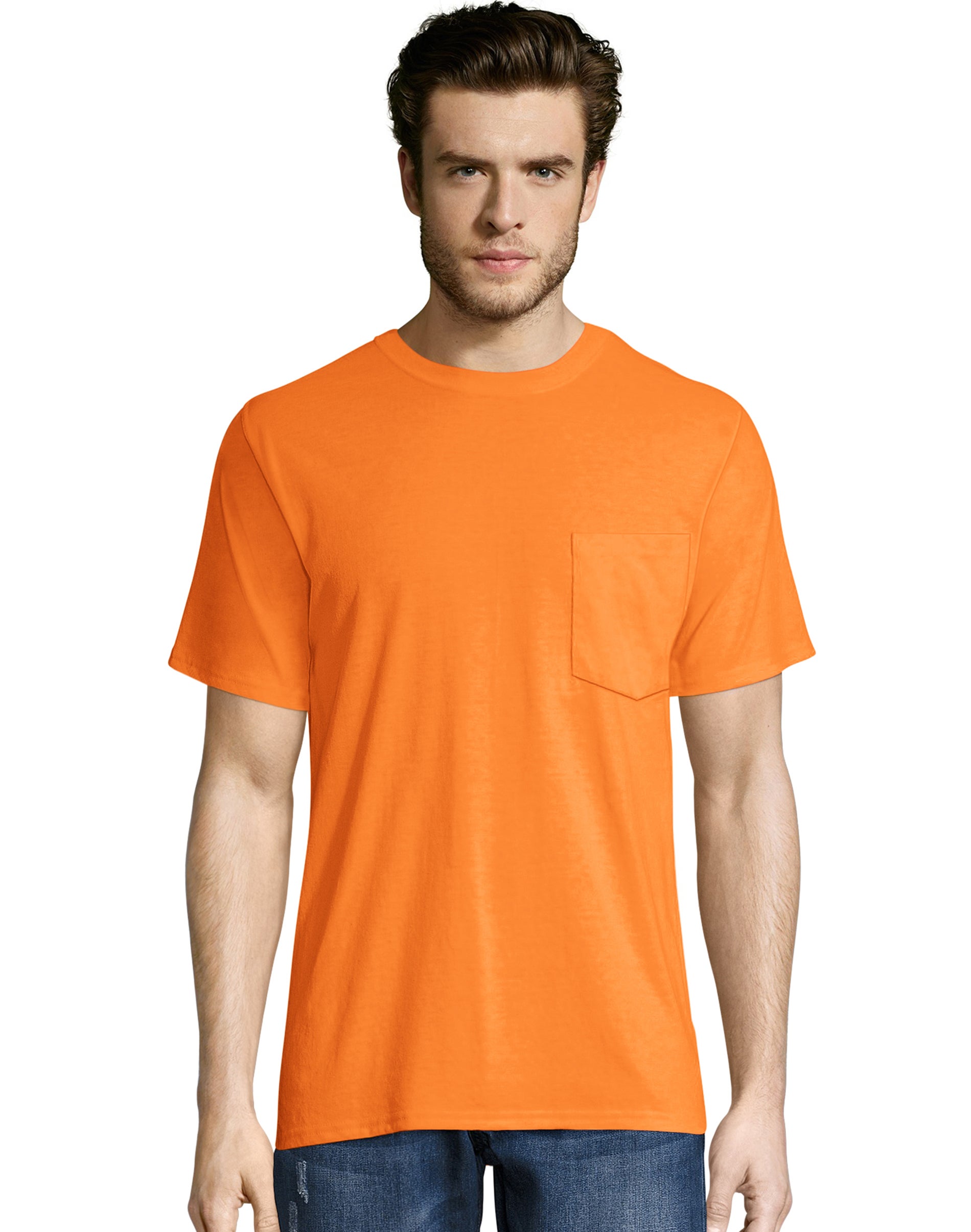 Hanes Workwear X-Temp Men's Pocket T-Shirt, 2-Pack Safety Orange M - image 1 of 5