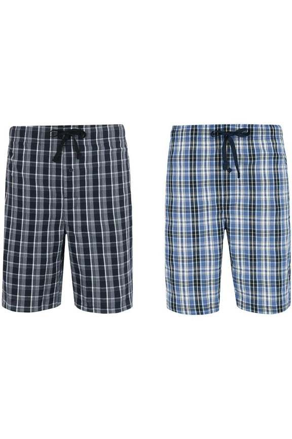 Woven Tagless Plaid Shorts (Pack of 2) (Men Big & Tall)