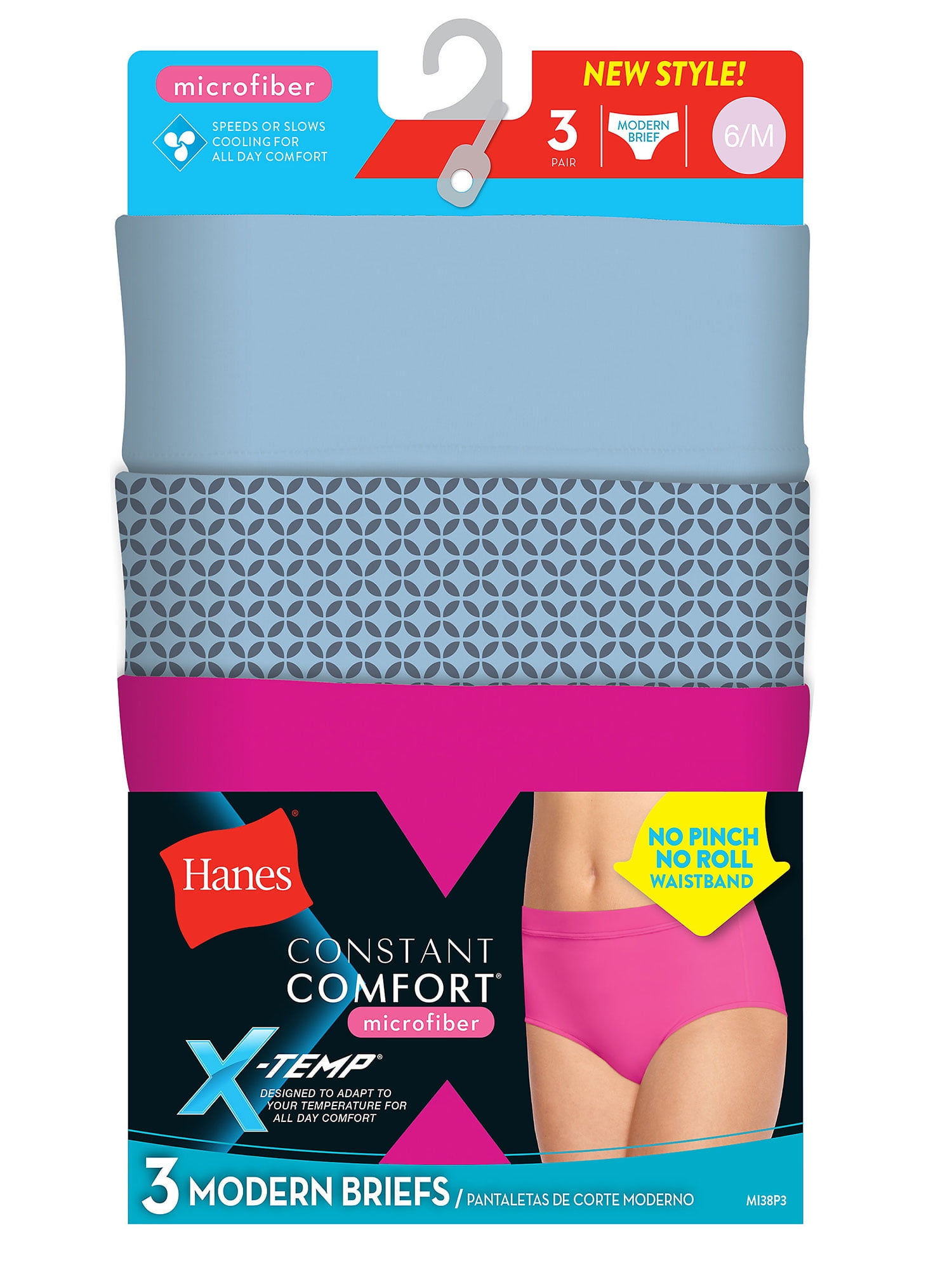 Hanes Women's Constant Comfort X-Temp Modern Brief Panty, Assorted, 8 (Pack  of 3) : : Clothing, Shoes & Accessories