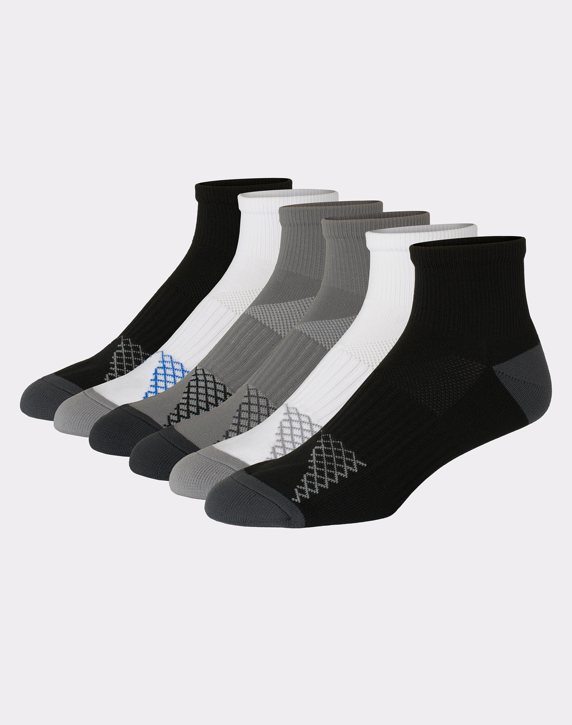 Hanes X-Temp Men's Performance Ankle Socks, Shoe Sizes 6-12, 6-Pairs ...
