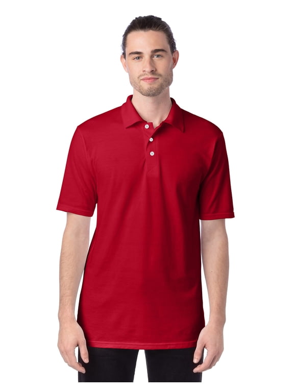 X-Temp Men's Performance Polo Shirt with Odor Control Deep Red 3XL
