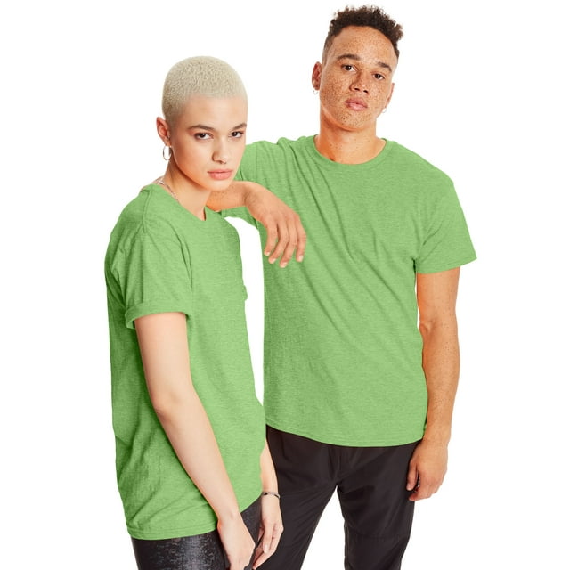 Hanes X-Temp Short Sleeve Crewneck T-Shirt, 2-Pack Neon Lime Heather S Unisex
