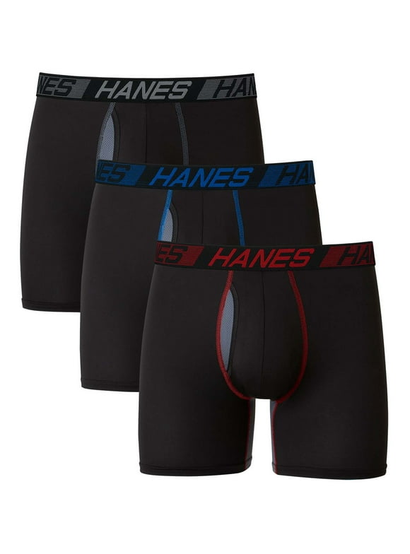 Hanes X-Temp Total Support Pouch Men's Boxer Briefs, Anti-Chafing Underwear, 3-Pack