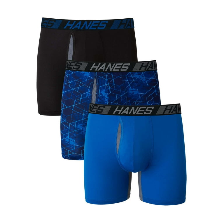 UFM Mens Underwear, 6 Inch Inseam Poly-Spandex Mens Boxer Briefs,  Adjustable REG Support Pouch Mens Boxers, 48-50(3XL) Waist, Gray 