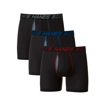 Hanes X-Temp Total Support Pouch Mens Boxer Briefs, Anti-Chafing Underwear, 3-Pack