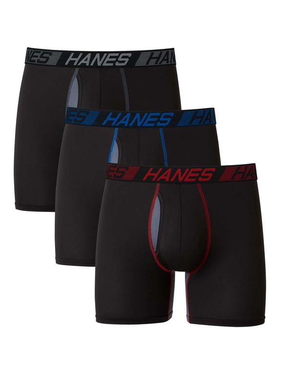 X-Temp Total Support Pouch Mens Boxer Briefs, Anti-Chafing Underwear, 3-Pack