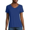 thumbnail image 1 of Hanes X-Temp V-Neck T-Shirt (42V0) Deep Royal Blue, 3XL, 1 of 6
