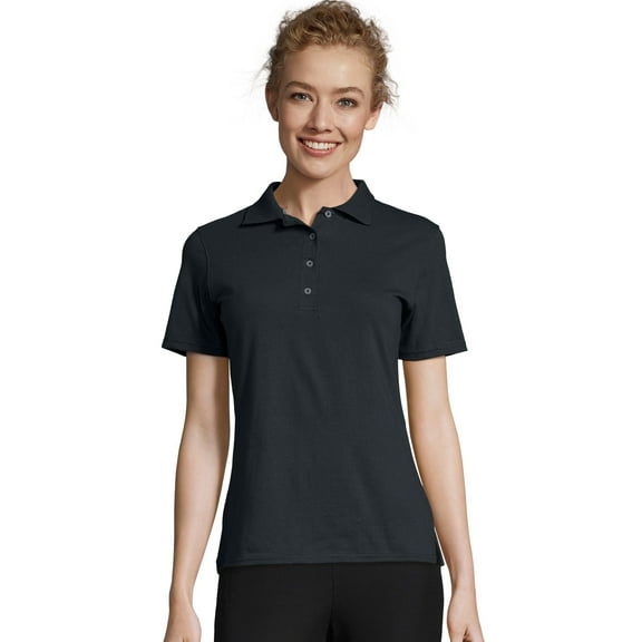 Hanes X-Temp Women's Performance Polo Shirt Black S