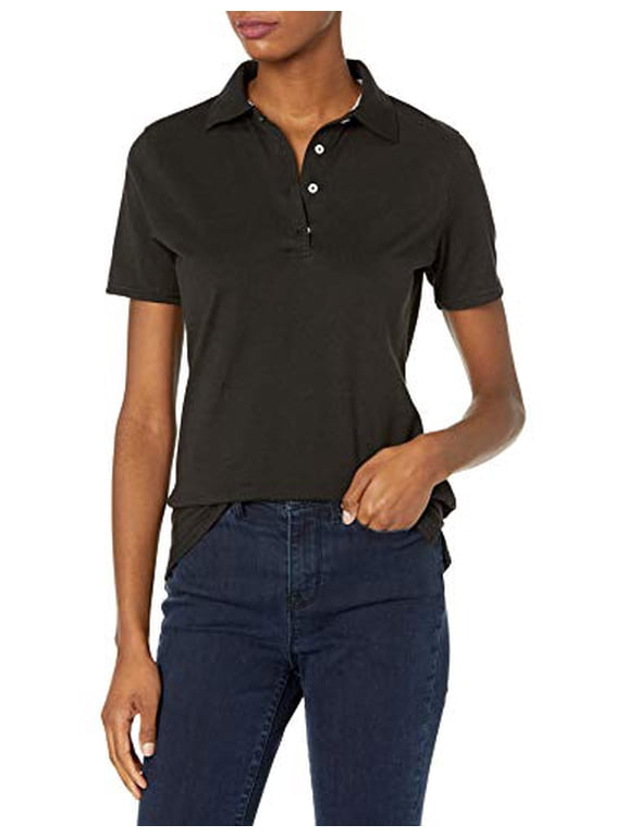 womens X-Temp Performance Polo Shirt,Black,Small