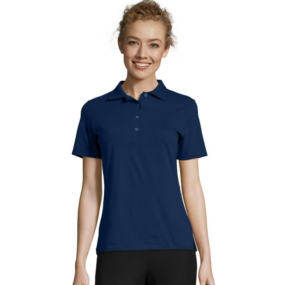 Hanes X-Temp Women's Performance Polo Shirt Navy S