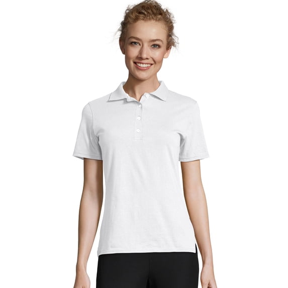 Hanes X-Temp Women's Performance Polo Shirt White 3XL