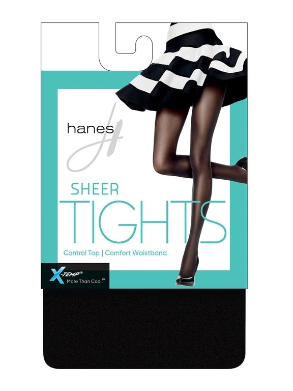 X-Temp Women's Sheer Tights with Control Top Black M