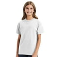 thumbnail image 1 of Hanes Youth Authentic Short Sleeve T-Shirt 100% Cotton Classic Fit Plain Crew Neck Tee (White, M), 1 of 7