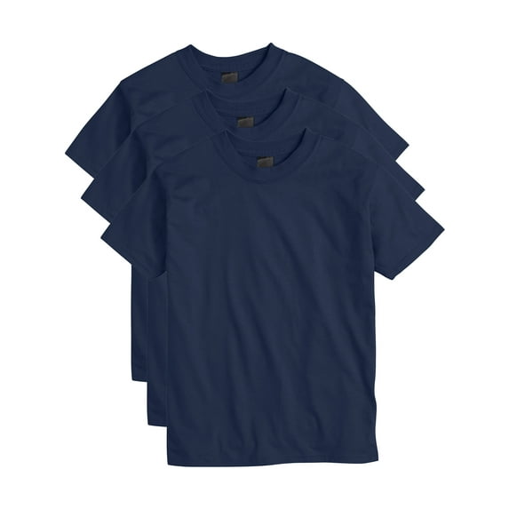 Hanes Youth Boys Short Sleeve Beefy T-Shirt Value 3-Pack, Sizes 4-18