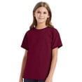 thumbnail image 1 of Hanes Youth Essential-T Short Sleeve T-Shirt 100% Cotton Classic Fit Breathable Kids Tee (Athletic-Cardinal, S), 1 of 7