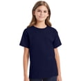 thumbnail image 1 of Hanes Youth Essential-T Short Sleeve T-Shirt 100% Cotton Classic Fit Breathable Kids Tee (Navy, S), 1 of 7